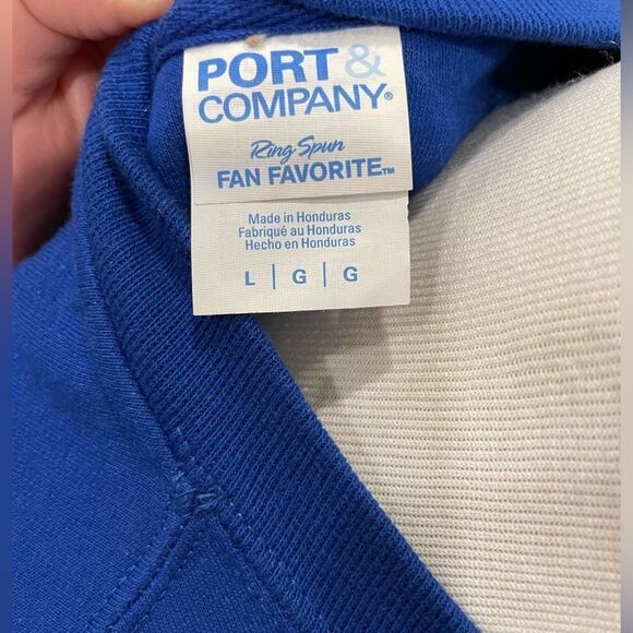 Scottish cow crewneck sweater, royal blue - Picture 5 of 5